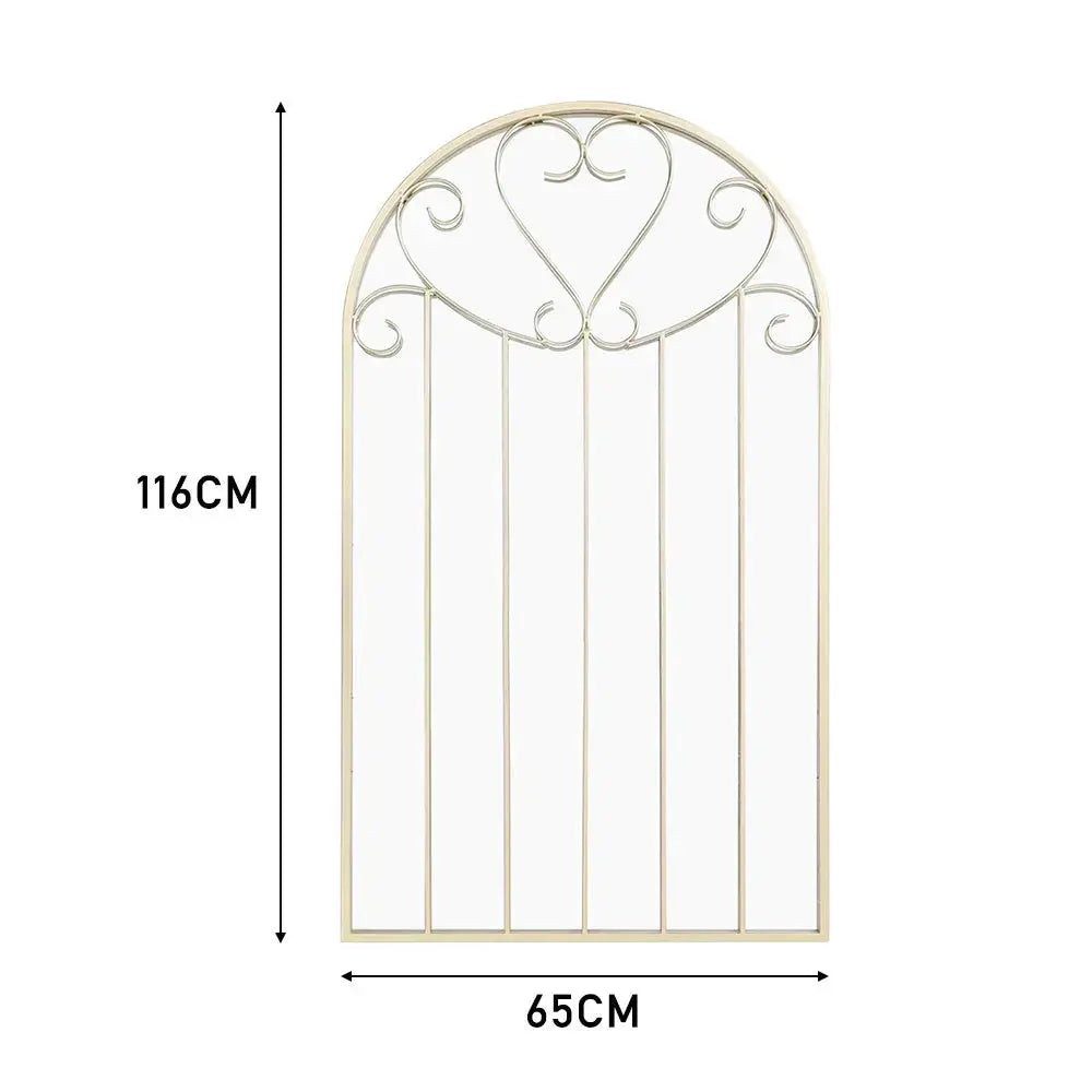 Gold Arched Window Pane Metal Wall Mirror Furnish Wise
