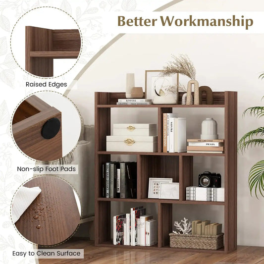 7 Cubes Open-back Bookshelf Storage Furnish Wise