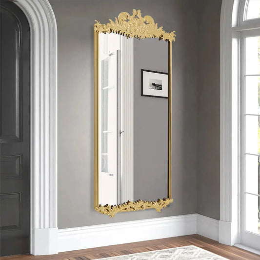 Antique Gold Metal Ornate Mirror Furnish Wise