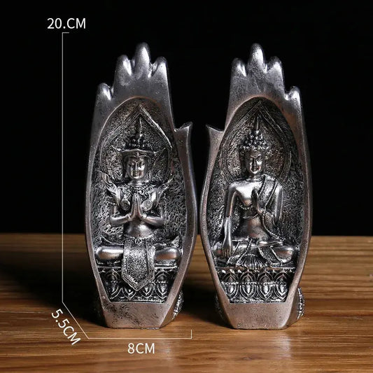 2Pcs Buddha Statue Hands Sculptures Monk Figurine Tathagata India Yoga Fengshui Home Decoration Ornament Accessories Furnish Wise