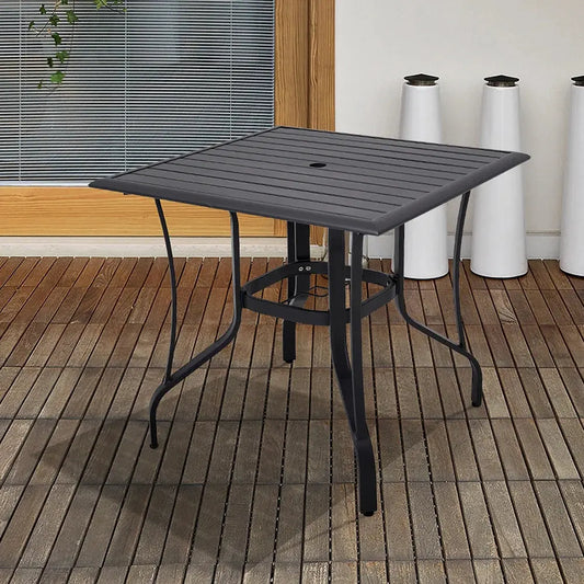 80cm Garden Metal Slatted Coffee Table Furnish Wise