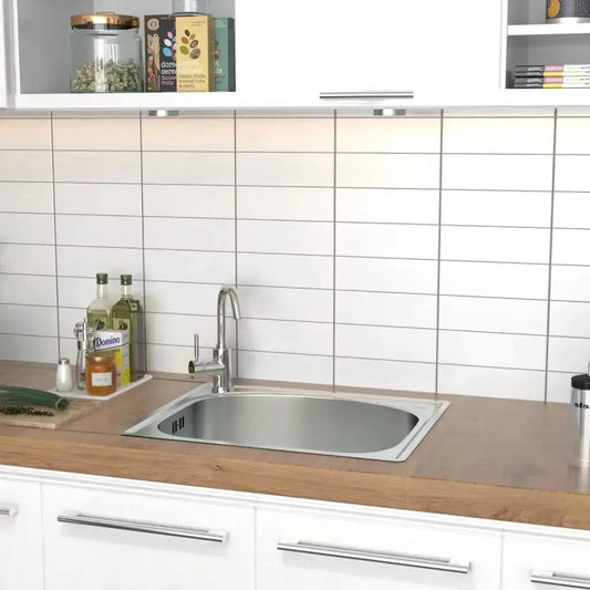 Stainless Steel Topmount Square Single Kitchen Sink Furnish Wise