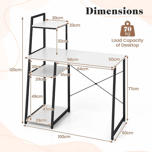 PC Laptop Workstation Desk Furnish Wise