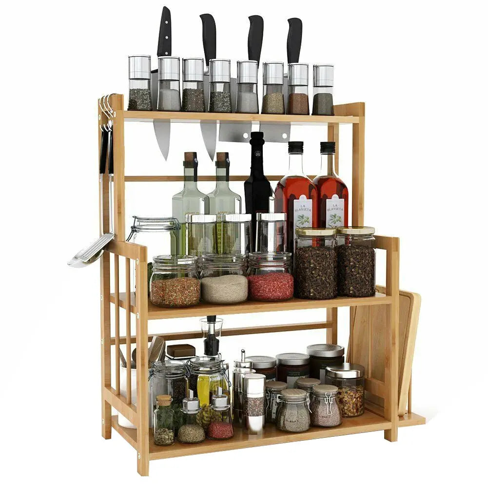 Spice Rack with Floating Storage Shelf Furnish Wise