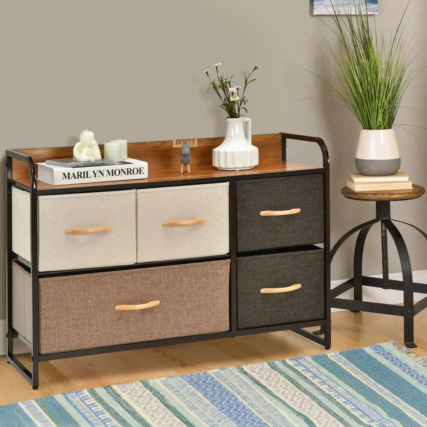 5-Drawer Dresser Storage Tower Furnish Wise