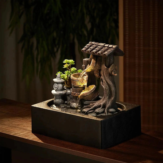 Tabletop Fountain Water Feature with LED Light - Furnish Wise