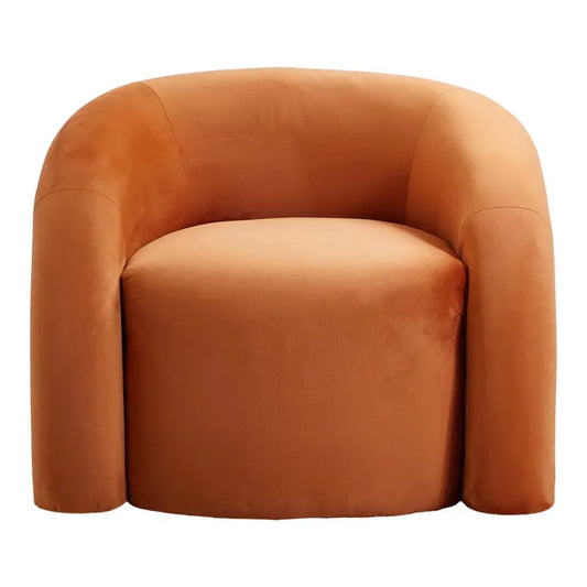 Nordic Velvet Upholstered Curved Armchair Furnish Wise