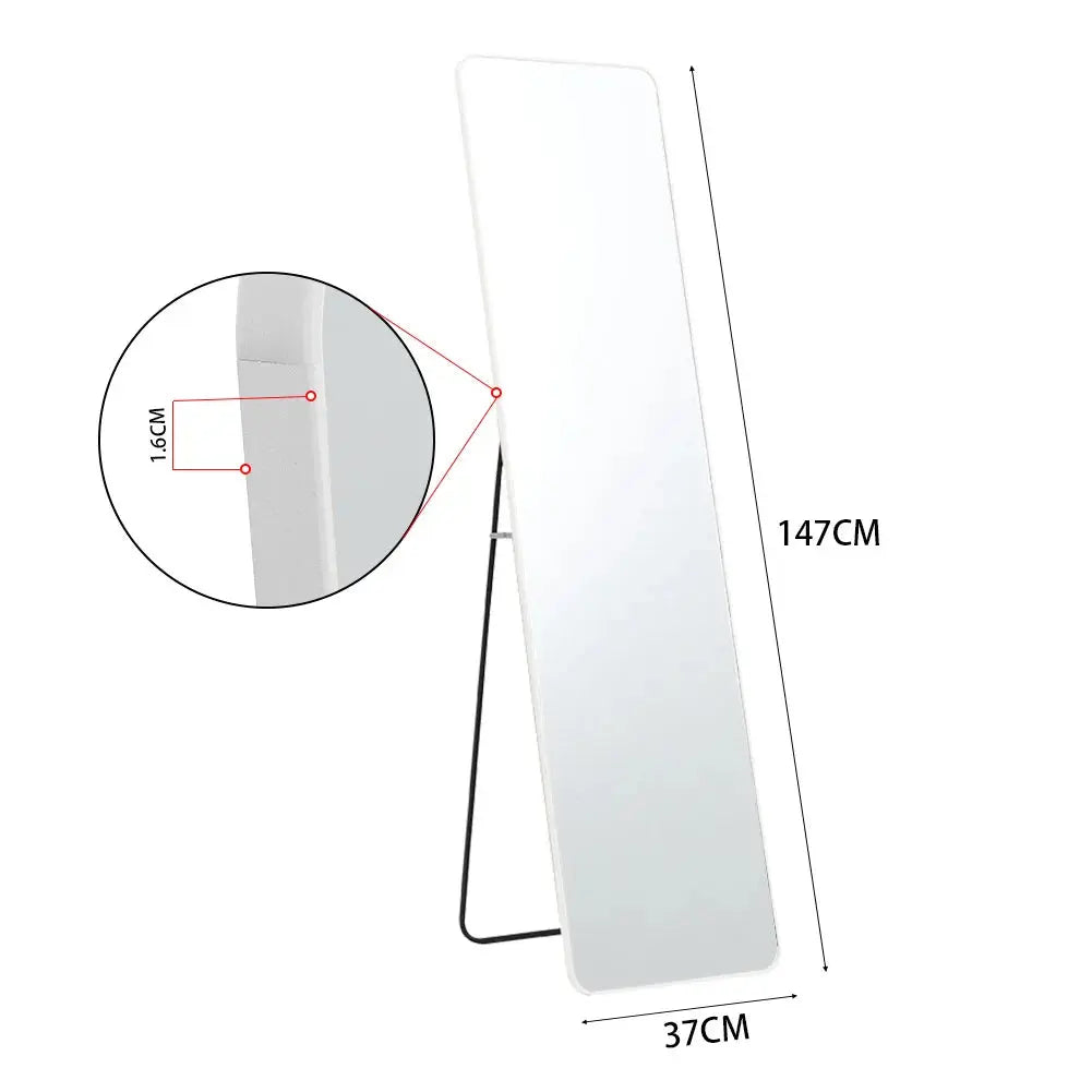 Silver White Modern Rectangular Metal Mirror Furnish Wise
