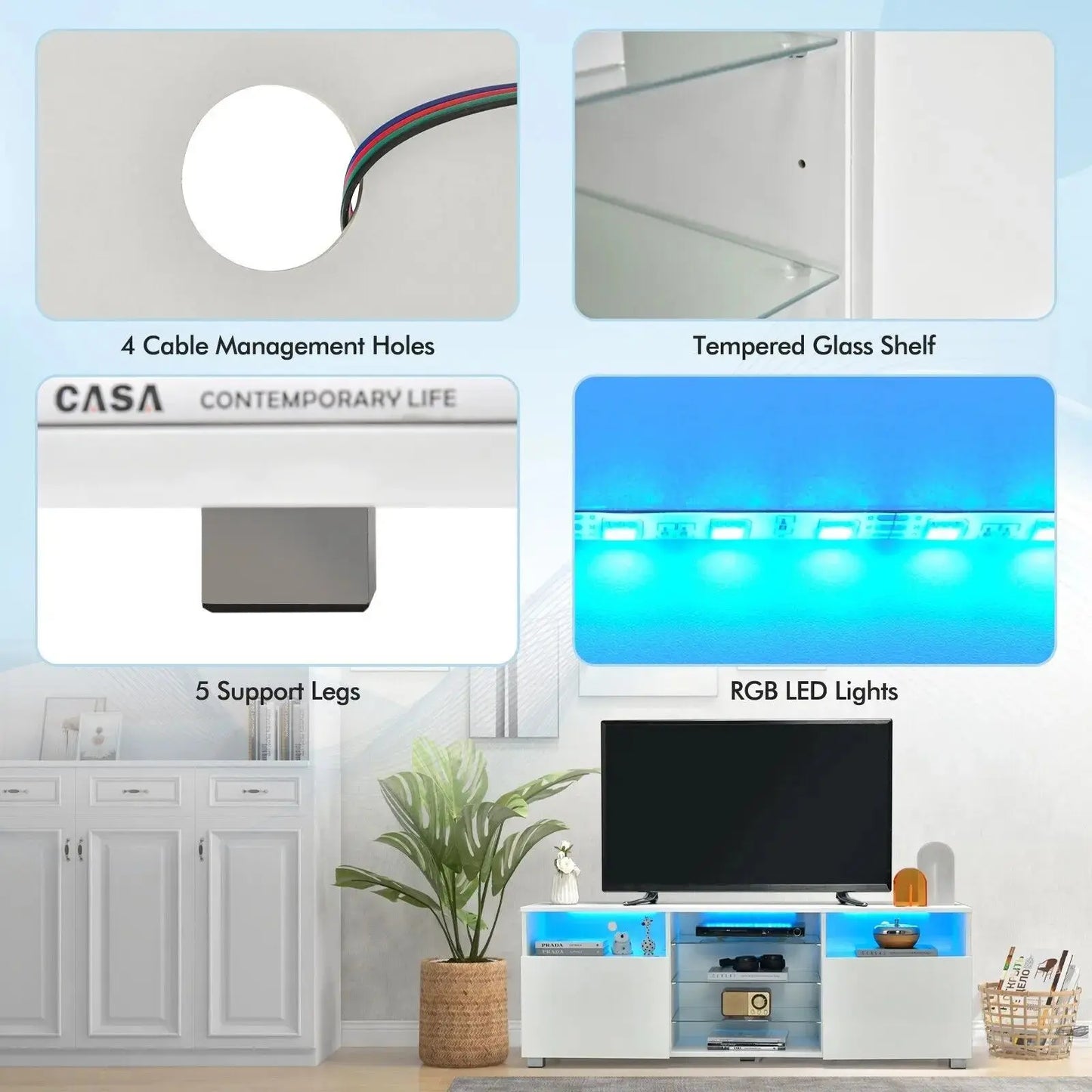 Modern Entertainment Media Console Table Furnish Wise