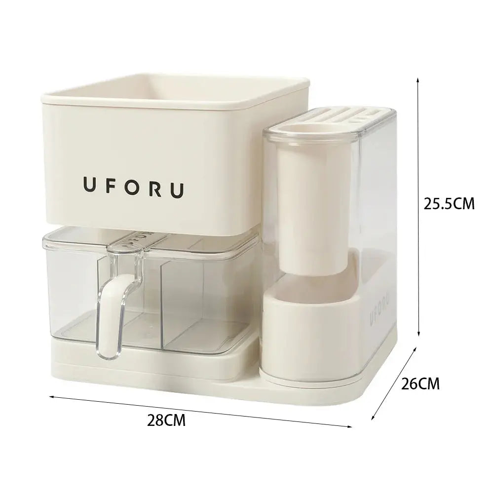 3 in 1 Kitchen Seasoning Box Spice Rack Knife Block Furnish Wise