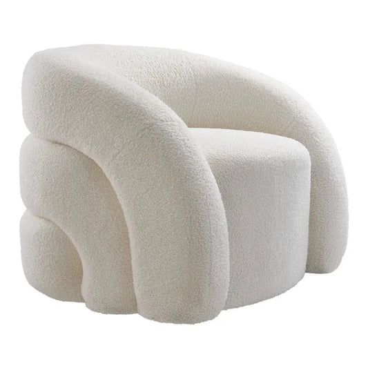 Nordic Upholstered Curved Snug Accent Chair Furnish Wise