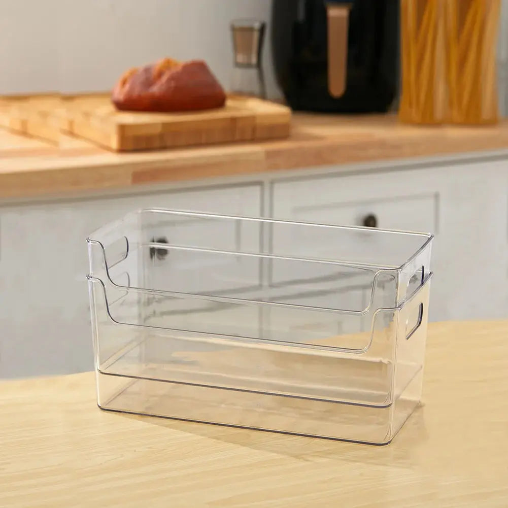 2Pcs Stackable Refrigerator Storage Organisers with Handles Furnish Wise