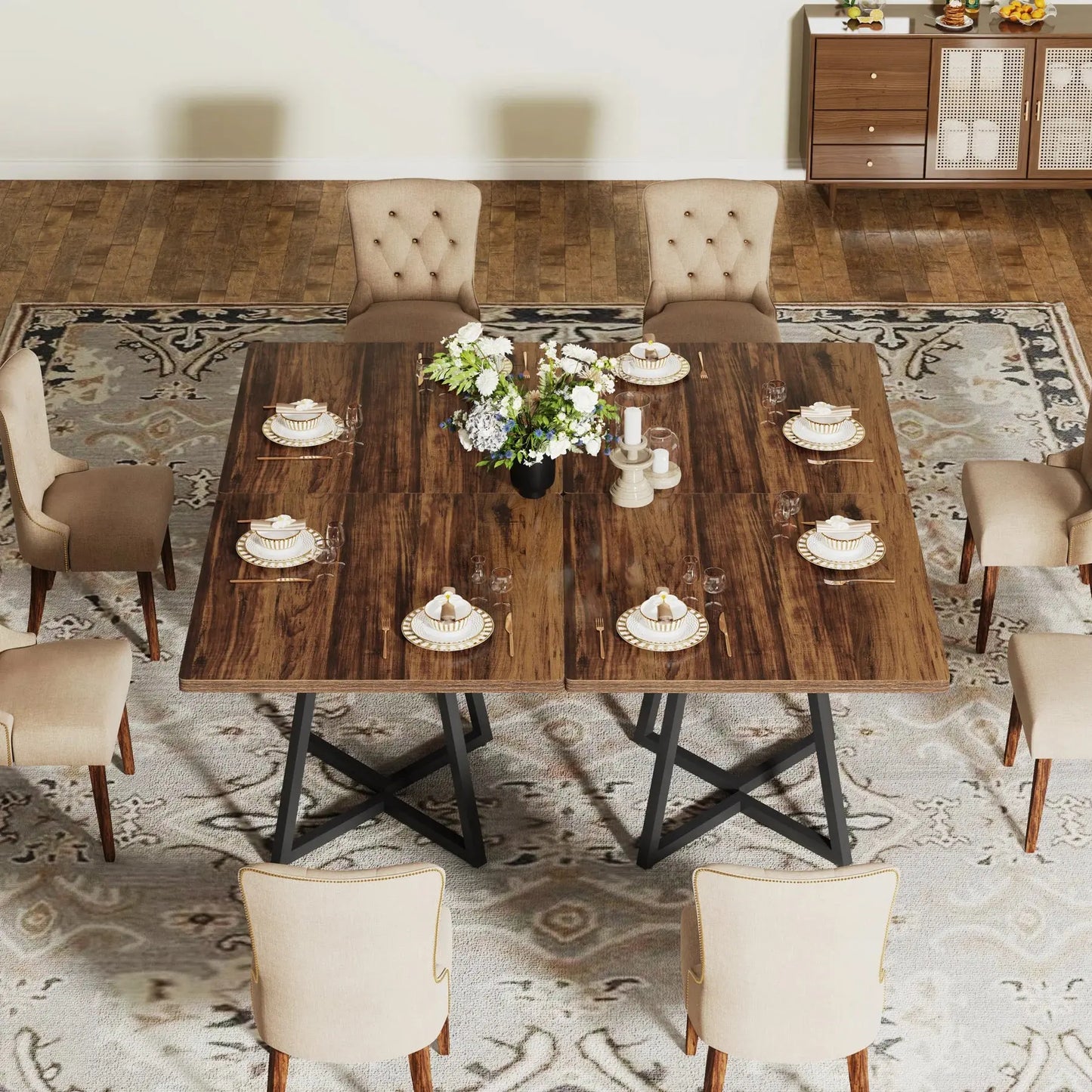 Square Dining Table for 4 Furnish Wise