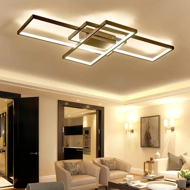 Modern Rectangle LED Chandelier Ceiling Light , 110CM Dimmable Furnish Wise