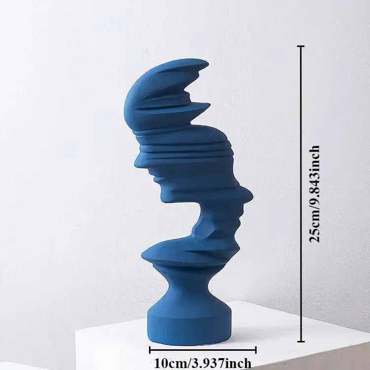 Nordic Style Home Decor Abstract Human Face Sculpture Statue Ornament Indoor Room Living Office Decoration Handicraft Gift Furnish Wise