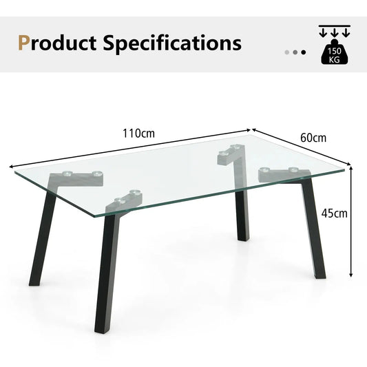 Modern Centre Table with Heavy-duty Metal Frame Furnish Wise