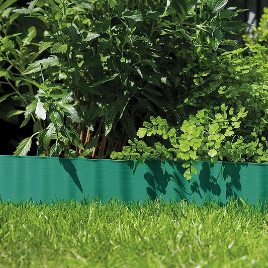 No-Dig L-Shaped Garden Edging with 30 Ground Pegs Furnish Wise