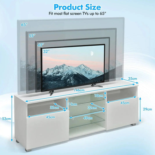 Modern Entertainment Media Console Table Furnish Wise