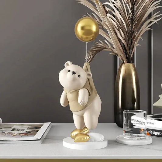 Large Creative Dog Bear Sculptures Balloon Puppy Statues Home Decorative Ornaments Figurine For TV Cabinet Living Room Decor Furnish Wise