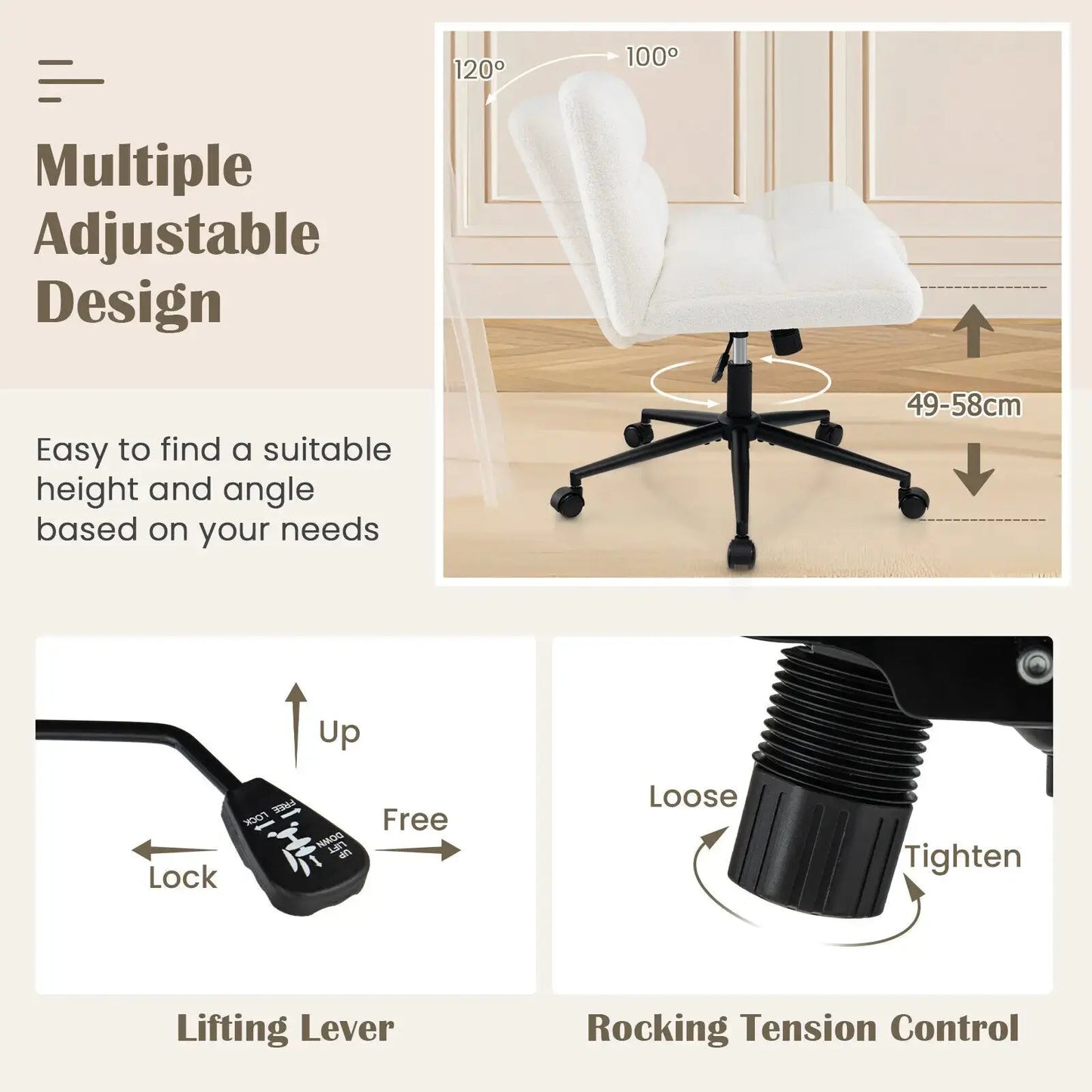 Modern Cross Legged Desk Chair Furnish Wise