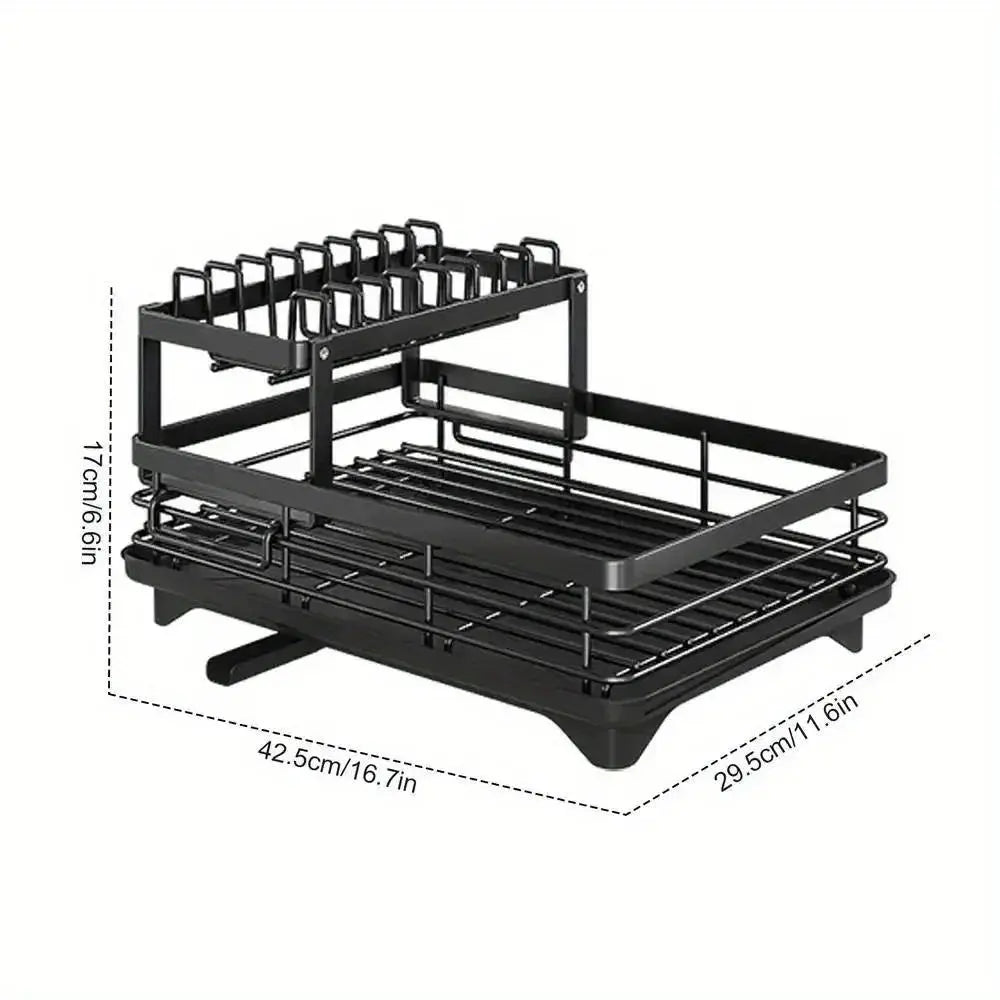 Household Kitchen Dish Drainer Rack, Multifunctional Sink Drying Rack for Bowls Plates Chopsticks, Save countertop space Furnish Wise