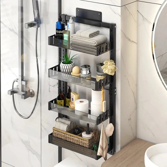 4 Tier Over-the-Door Adjustable Shower Caddy Shelf Furnish Wise