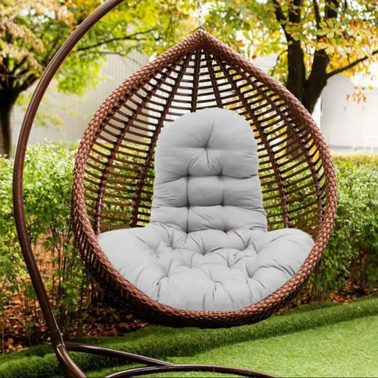 Hanging Egg Chair Thick Cushion Swing Chair Pad, Light Grey *CUSHION ONLY* Furnish Wise
