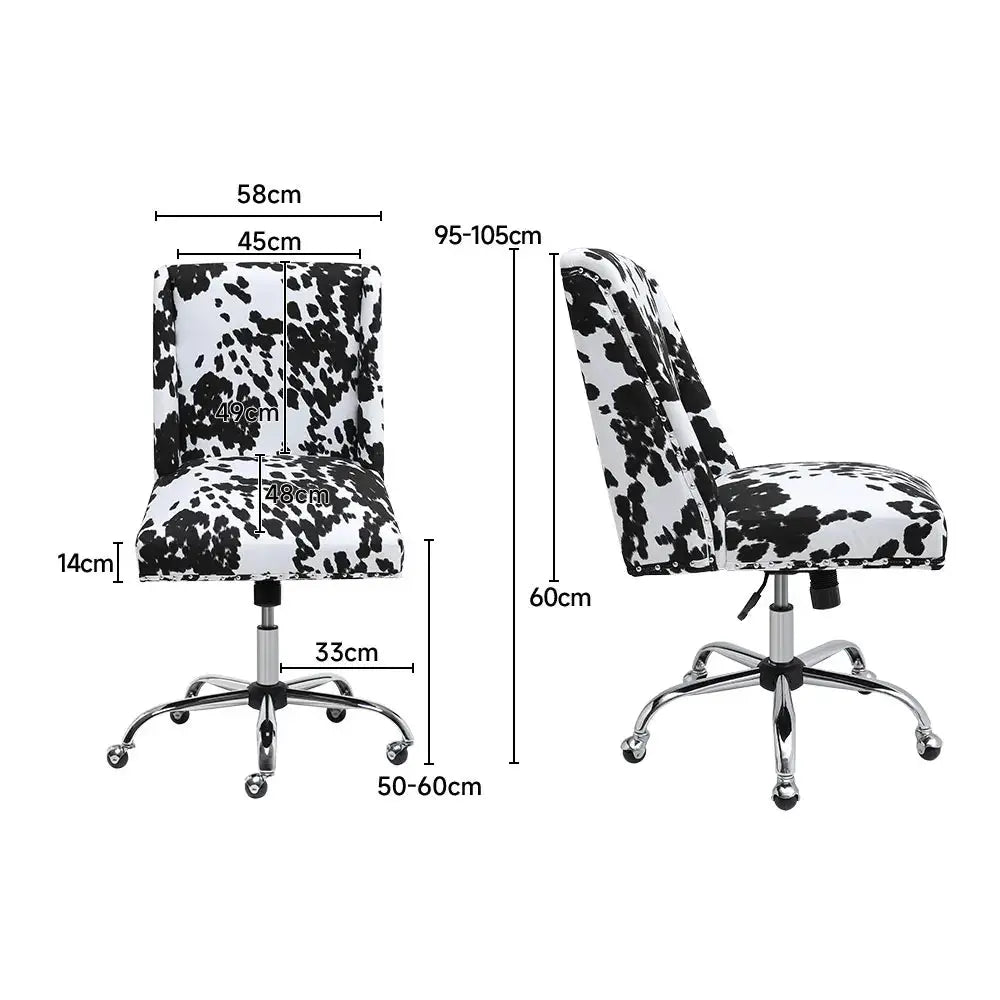 Milk Cow Print Swivel Office Chair Furnish Wise