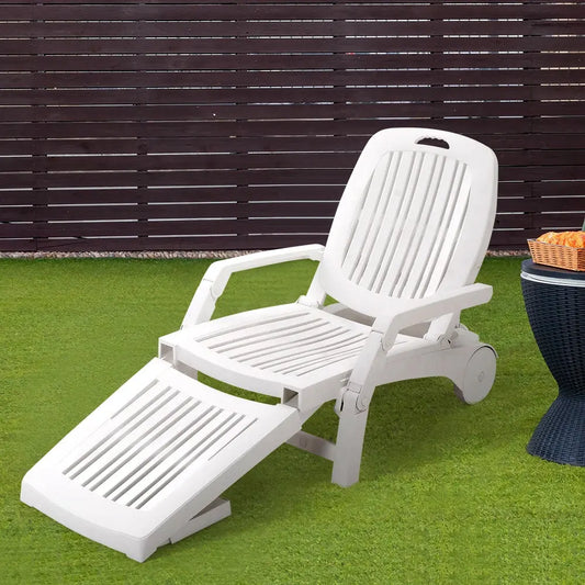 Outdoor Plastic Folding Leisure Chair with Wheels Furnish Wise