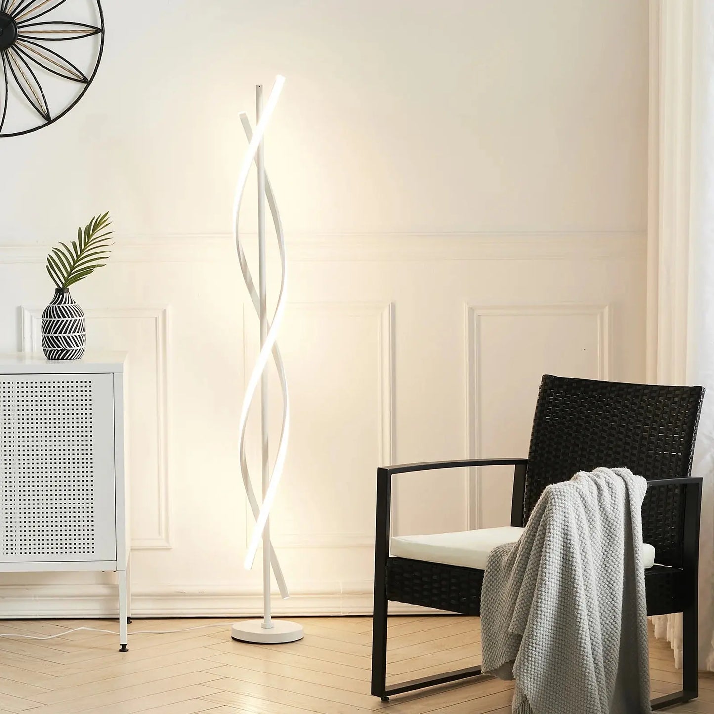 White Modern LED Floor Lamp for Living Room Furnish Wise