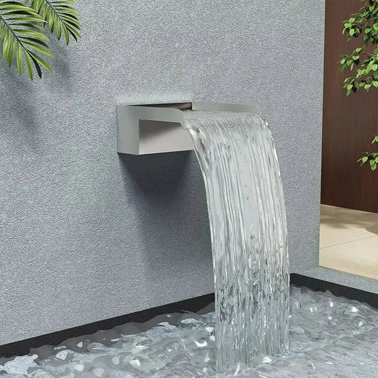 Silver 20cm Stainless Steel Waterfall Pool Fountain Furnish Wise