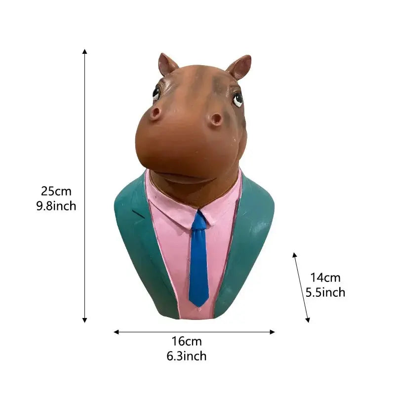 Animal Statue Hippo Sheep Ornaments Deer Horse Figurine Abstract Geometric Style Resin Sculpture Home Office Desktop Gift Furnish Wise