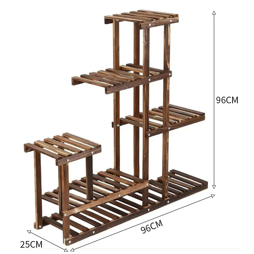 5 Tier Garden Wood Plant Stand Display Shelf Furnish Wise