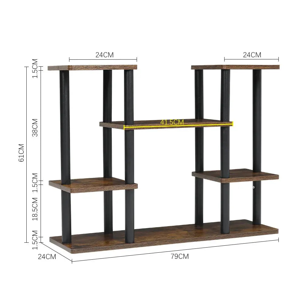 Brown 6 Tier Plant Stand Flower Display Shelf Furnish Wise