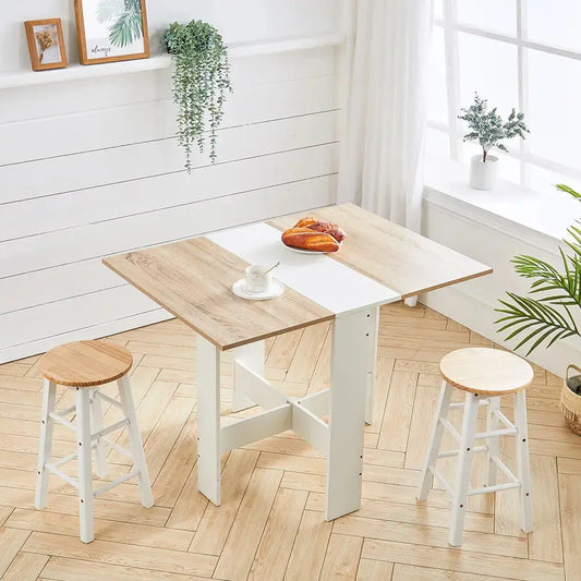 Foldable Wooden Dining Table Compact Kitchen Living Room Furniture - Furnish Wise