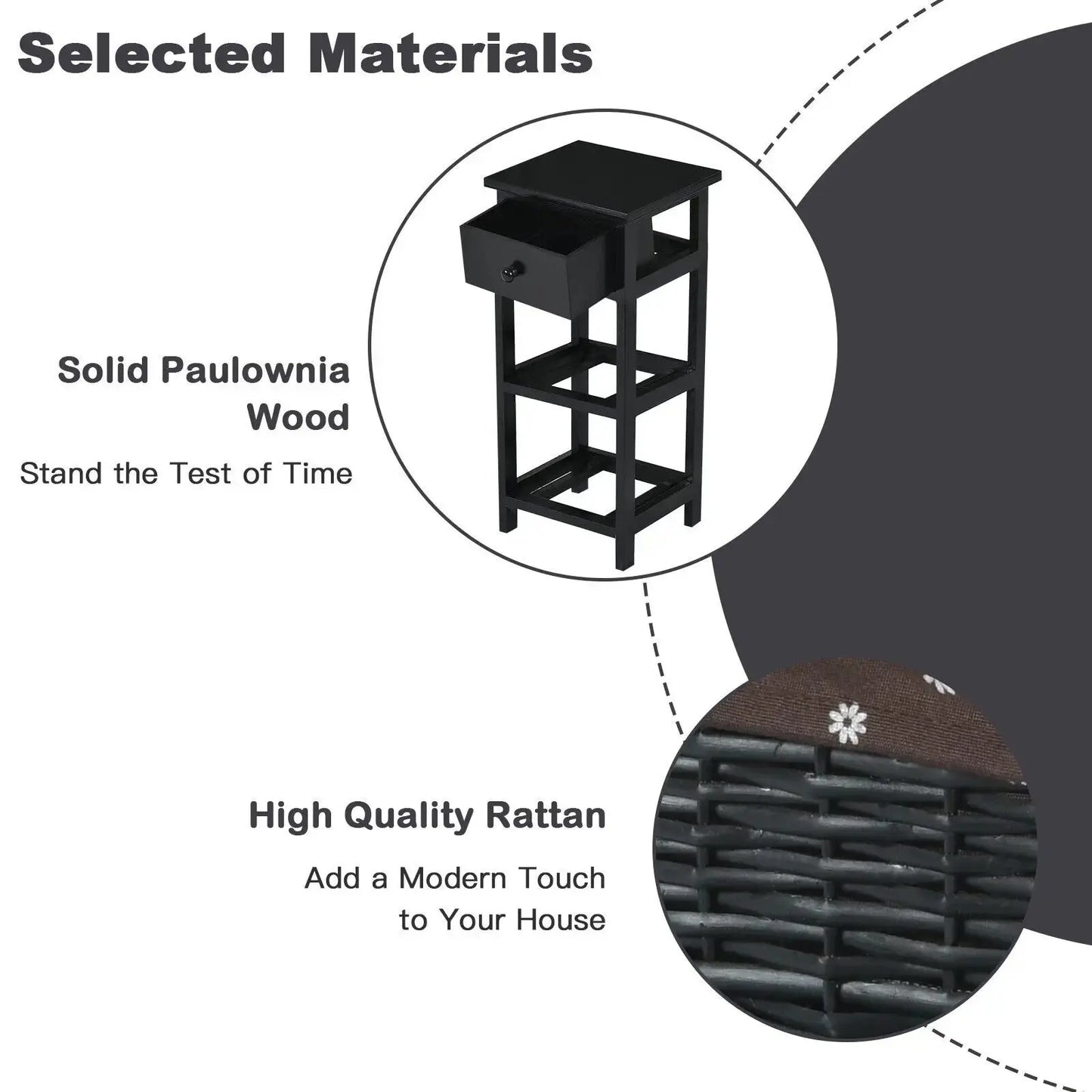 Set of 2 3-Tier Chest of Drawers Furnish Wise
