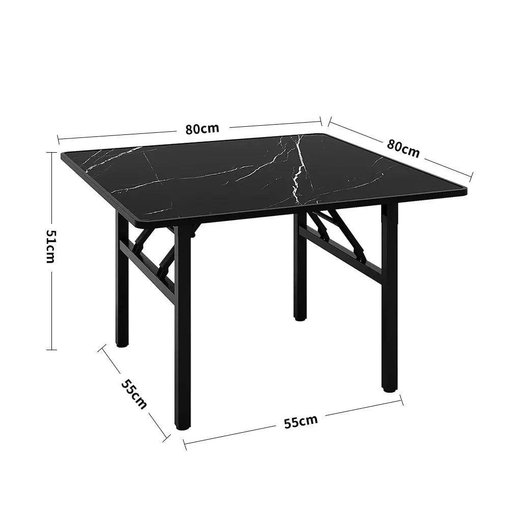 Square Marble Effect 80cm Folding Coffee Table Furnish Wise