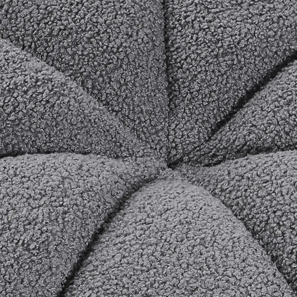 Round Shape Teddy Fabric Multifunctional Household Footstool