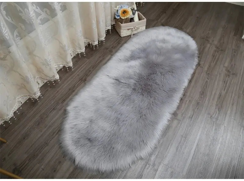 Fluffy Imitation Wool Area Rug Furnish Wise