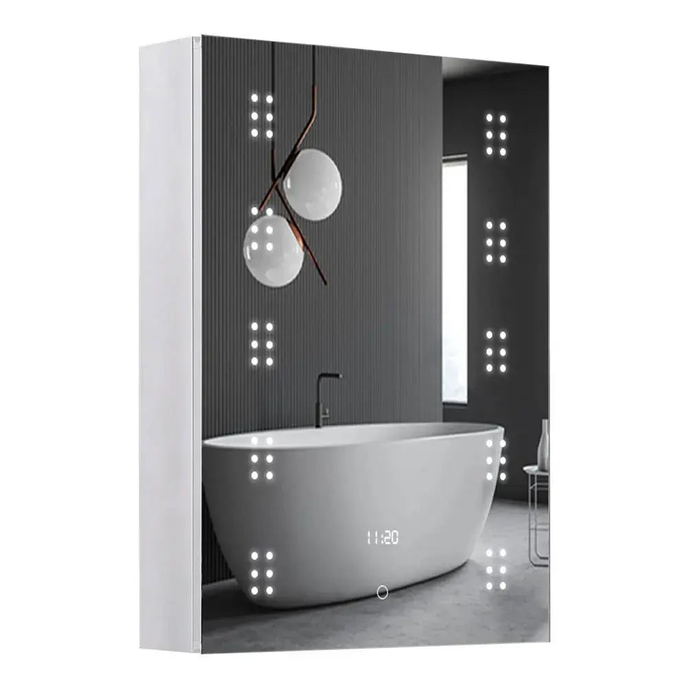 Wall Mounted LED Anti Fog Bathroom Mirror Cabinet Storage