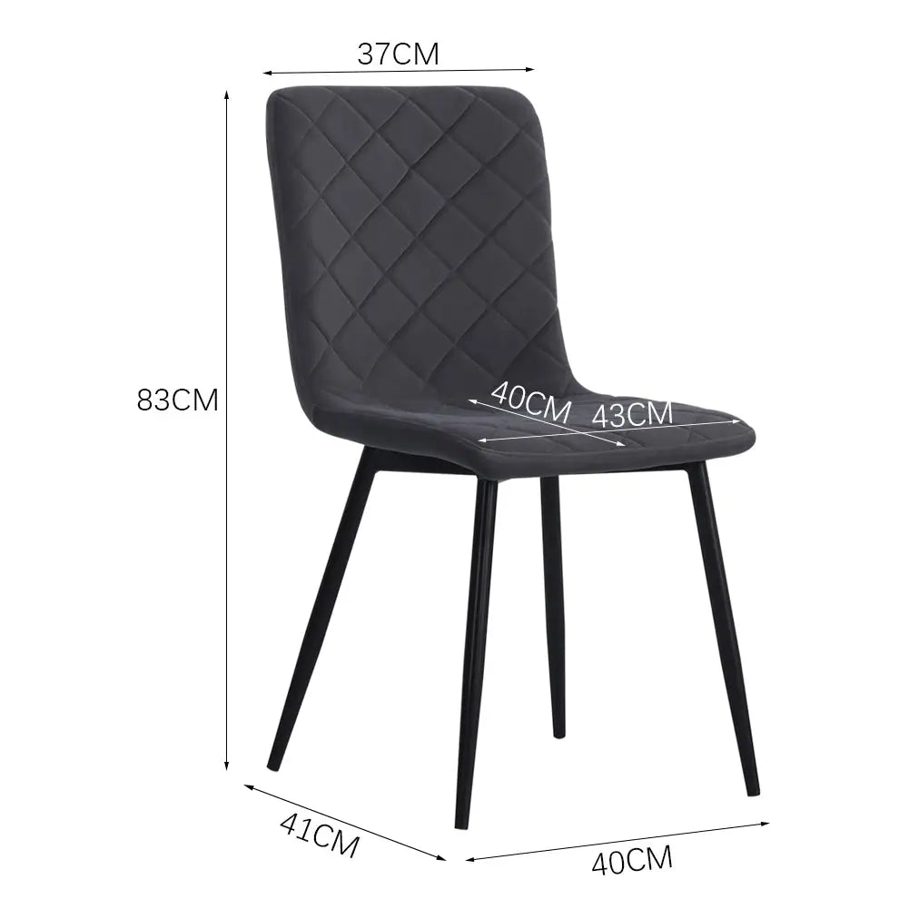 4 Piece Padded Matte Black Accent Dining Chairs