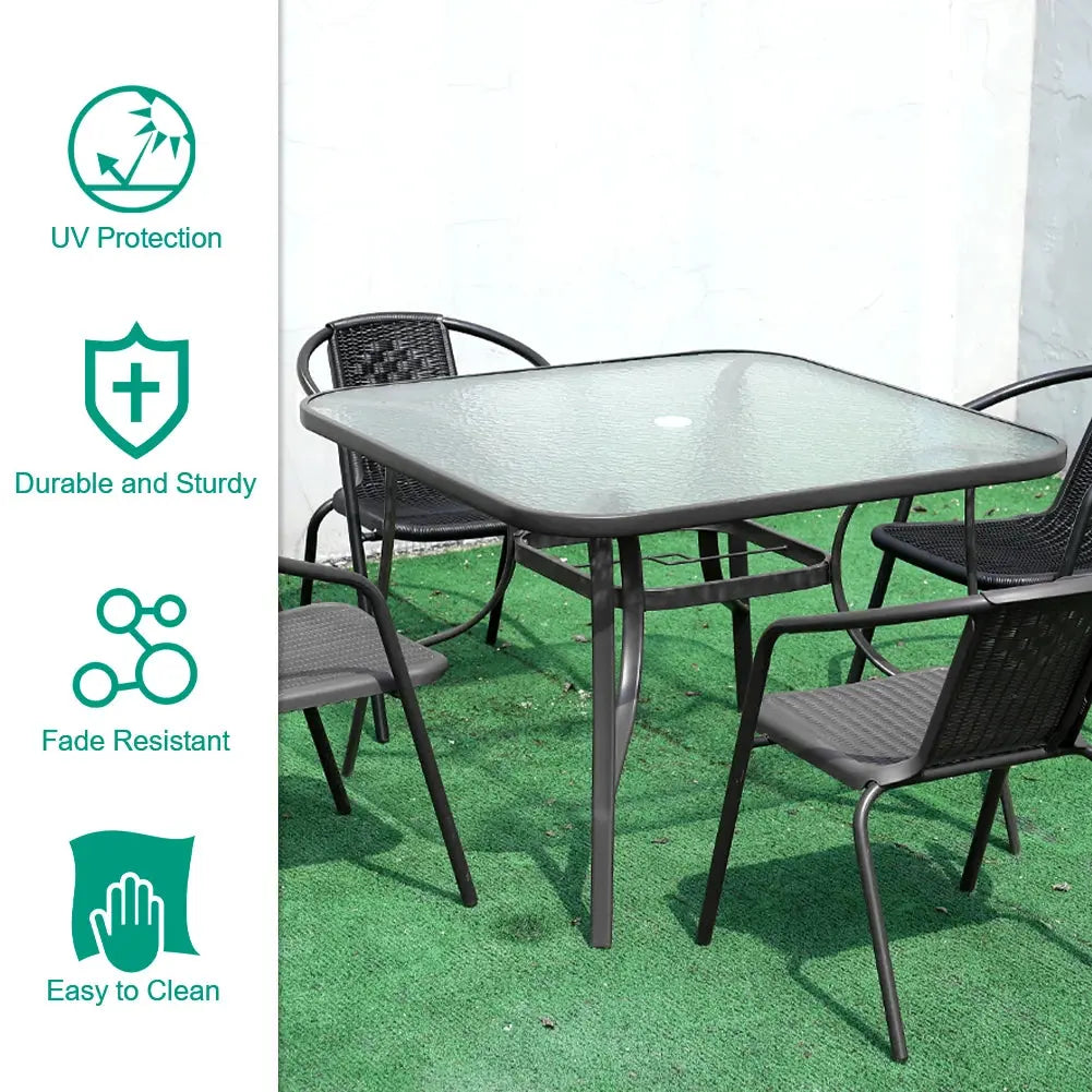 Garden Ripple Outdoor Glass Coffee Table Furnish Wise