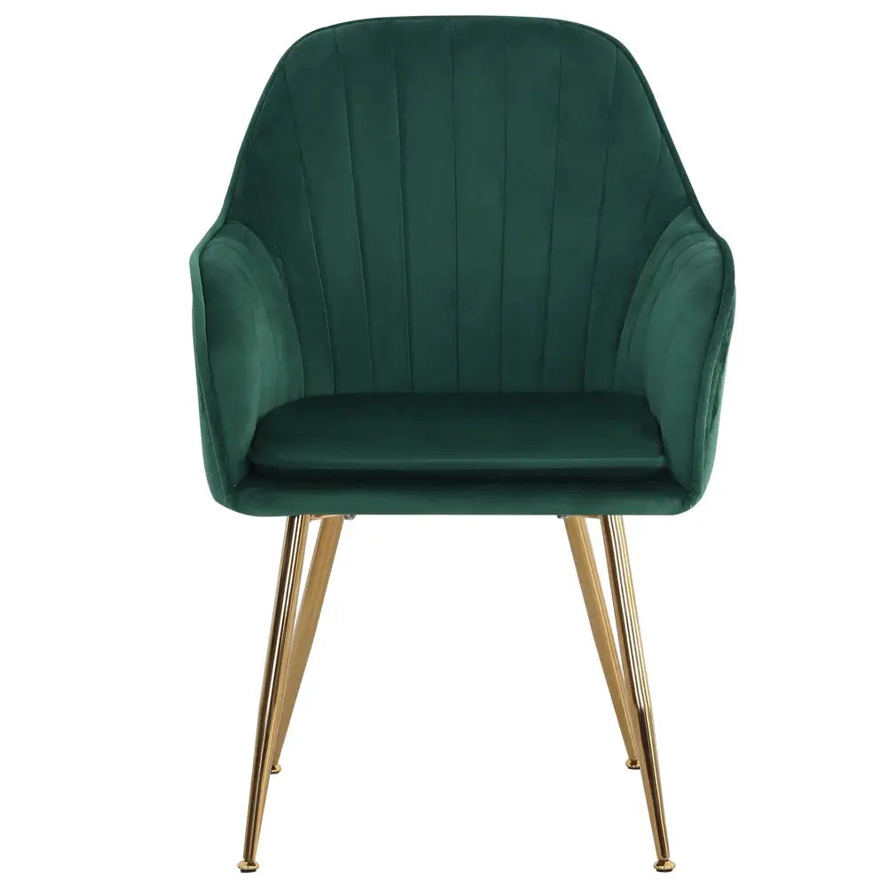 Set of 2 Velvet Dining Chairs Furnish Wise