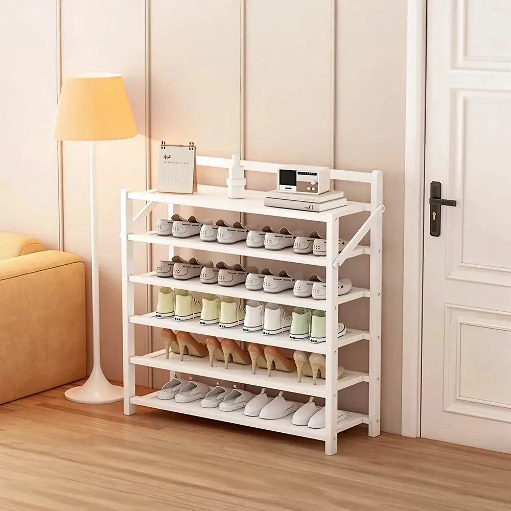 6-Tier Foldable Bamboo Shoe Rack