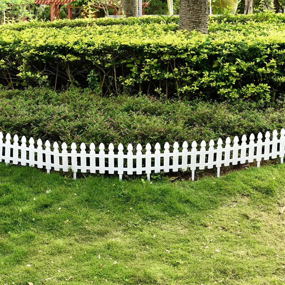 Plastic Picket Garden Fence Path Border, Set of 4