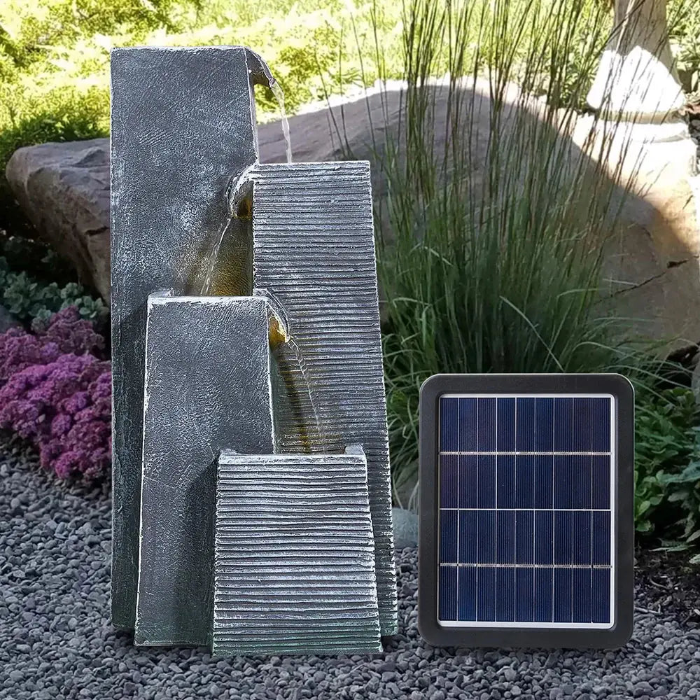 Garden Sanctuary Outdoor Solar-Powered Water Fountain Furnish Wise