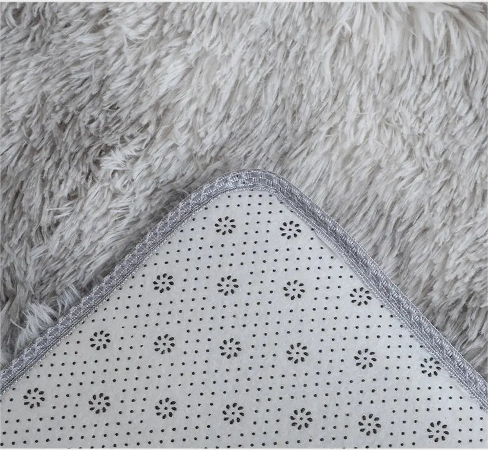 Soft Carpet For Living Room Fluffy Modern Bedroom Bedside Rug Tie-Dyed Grey Indoor Shag Carpets For Kids Nursery Room Home Decor Furnish Wise