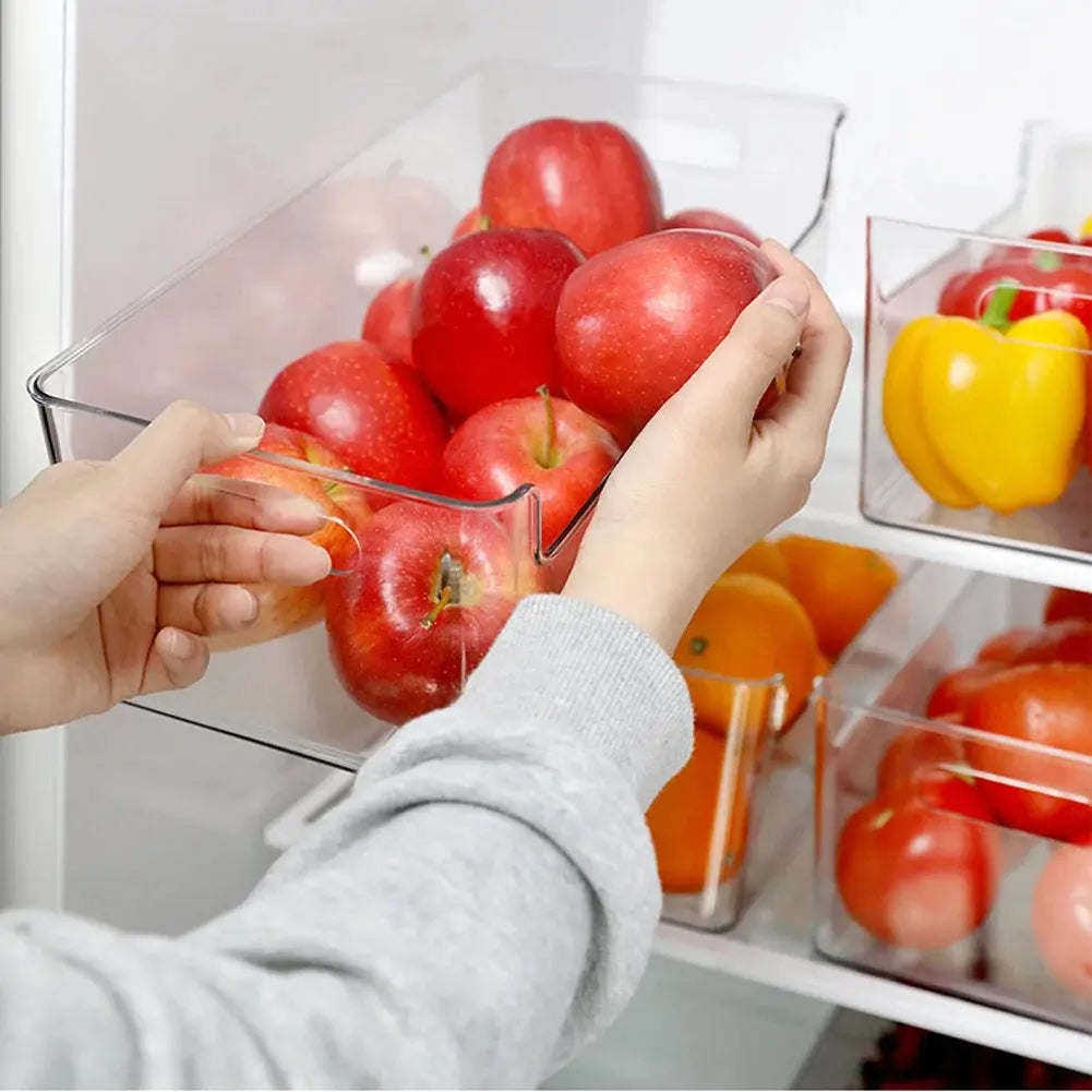 2Pcs Stackable Refrigerator Storage Organisers with Handles