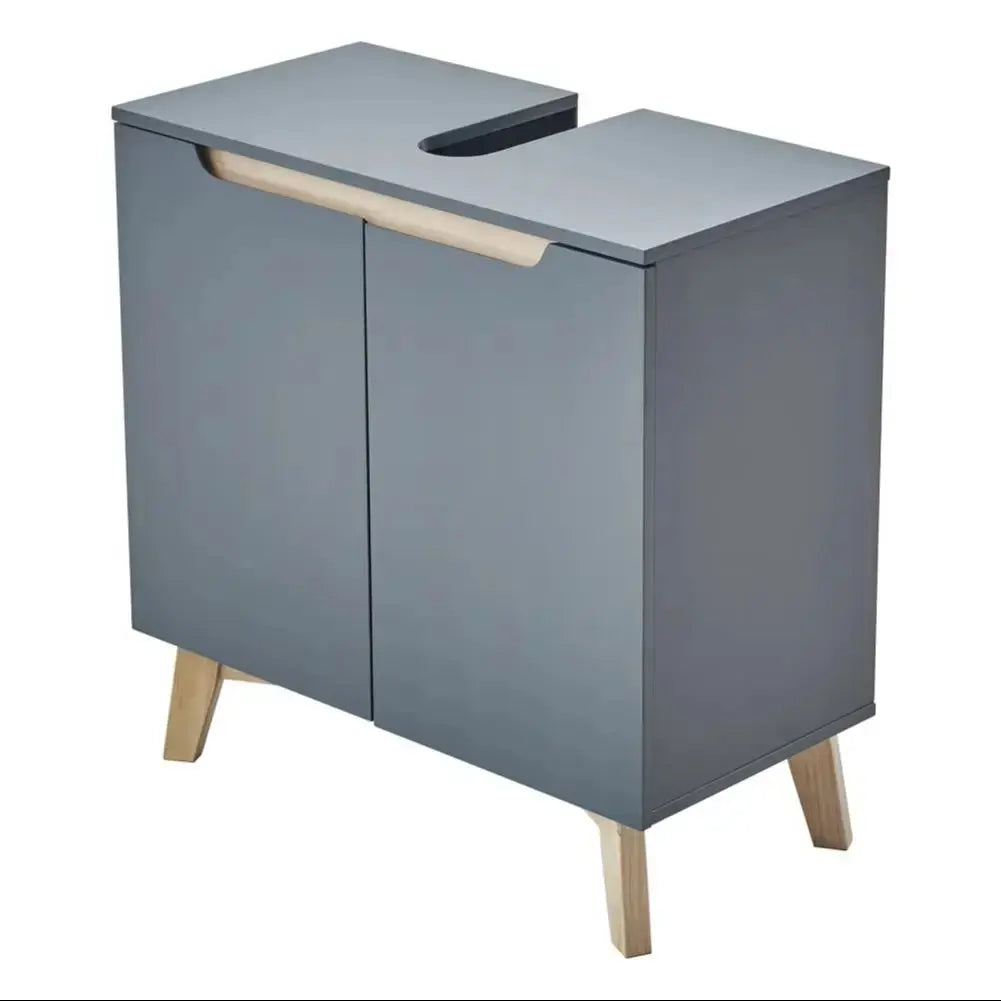 Grey Freestanding Under Sink Storage Cabinet Furnish Wise