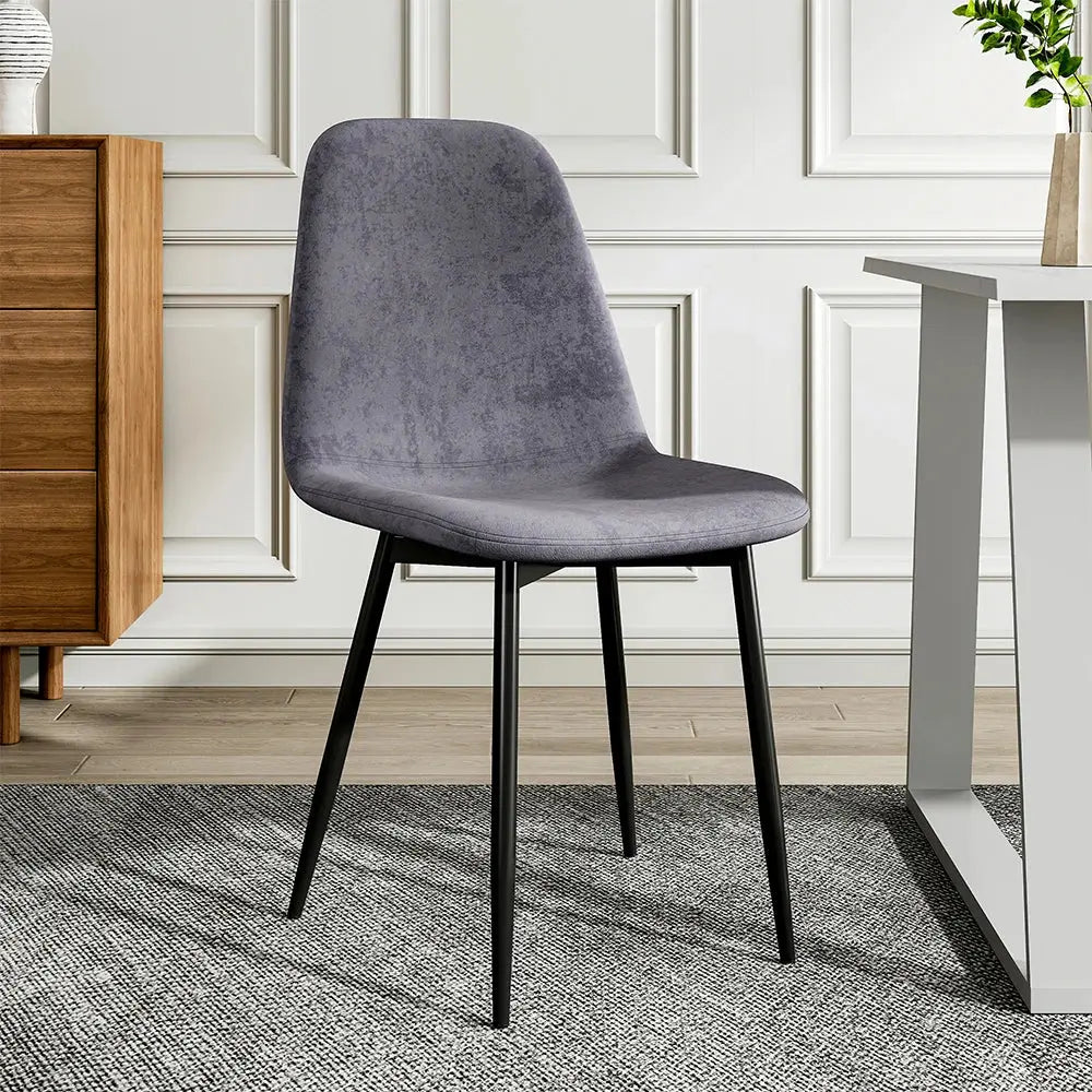 Set of 2 Velvet Upholstered Dining Chairs